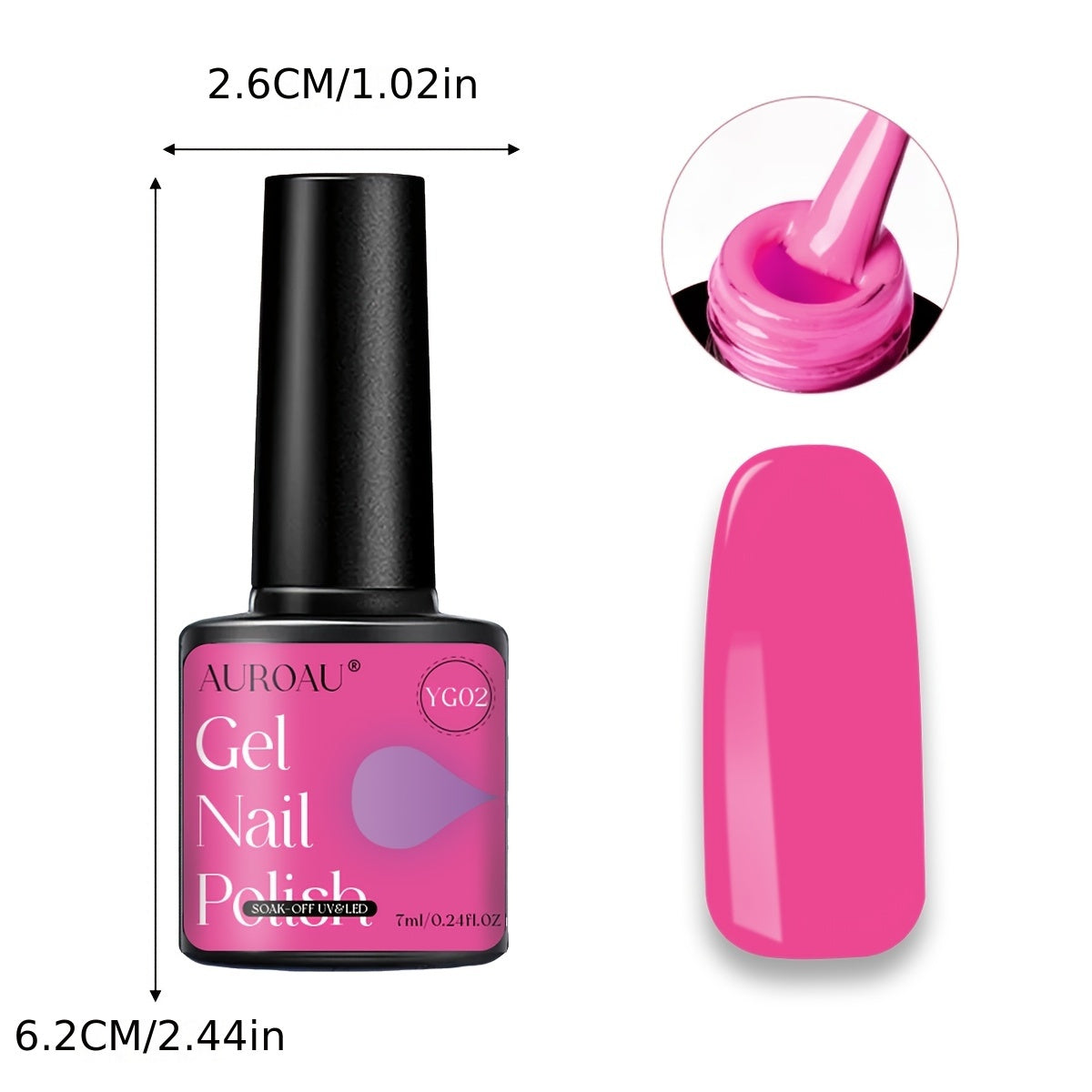 1pc Auroau Gel Nail Polish, Luminous Long-Lasting Nail Gel, Vibrant Color Palette, Non-Toxic, Fast-Drying, High Saturation, Easy to Apply, with Alcohol-Free Formula, for Parties, Dates, Clubbing, Ideal Gift for Christmas & Ne