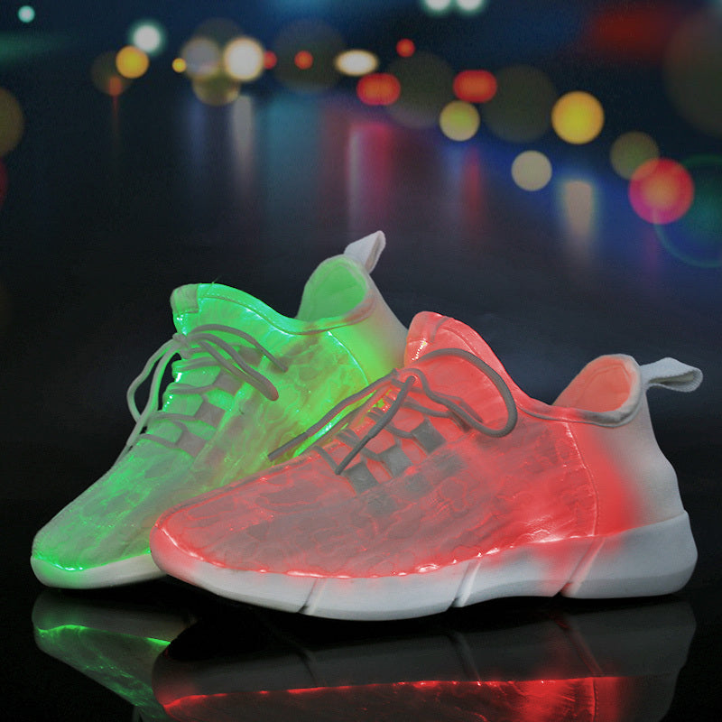 Solid Color Casual Flashing Luminous Sneakers, Lace Up Breathable Low-top Sporty Trainers, LED Rechargeable Glowing Shoes