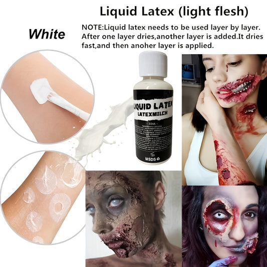 2pcs Liquid Latex SFX Makeup - Quick-Dry Body Paint for Scars, Wounds, Wrinkles | Perfect for Halloween & Special Effects | 30ml Each, Halloween Makeup|Realistic Effects|FastDry Latex