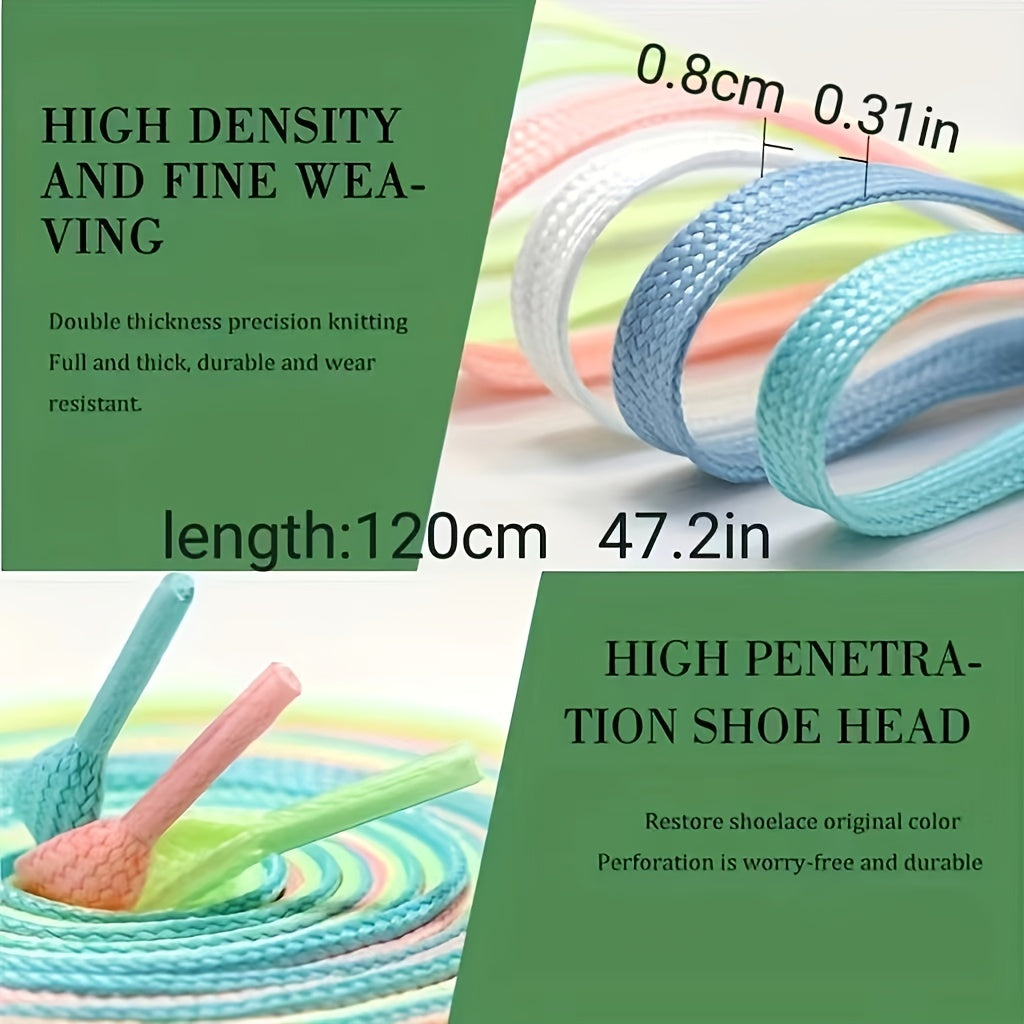 1pair Luminous Shoelaces Men's Women's Sneakers Shoelaces, Glow In The Dark, Fluorescent Shoelaces For Party Dance Dress Up