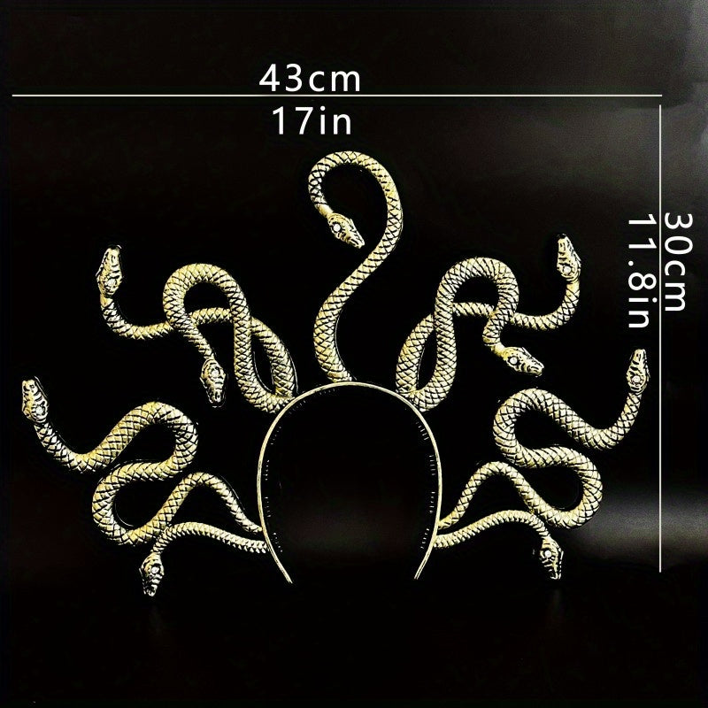Medusa Large Headband - Handmade with Imperfections, Sexy Party Accessory for Costume Parties, Halloween, Carnival/Masquerade Balls, and Women's Dress-Up Events, Halloween Headpiece, Unique Charm, Mysterious Style, Artistic H