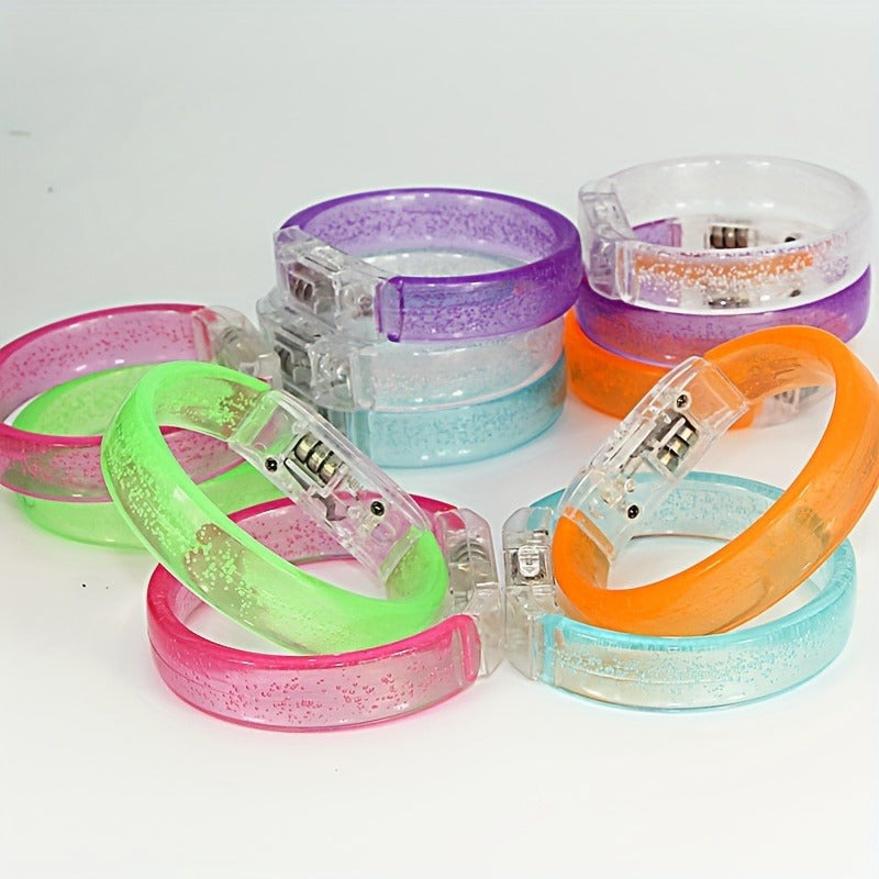 6/12Pcs, LED Flash Bracelet, Suitable for Concerts, Clubs, Parties, Carnivals, Birthdays, Party Accessories, Cool Items, Glow-In-The-Dark Party Supplies