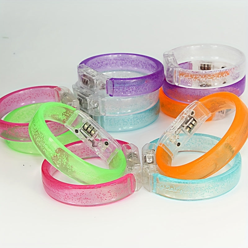 6/12Pcs, LED Flash Bracelet, Suitable for Concerts, Clubs, Parties, Carnivals, Birthdays, Party Accessories, Cool Items, Glow-In-The-Dark Party Supplies