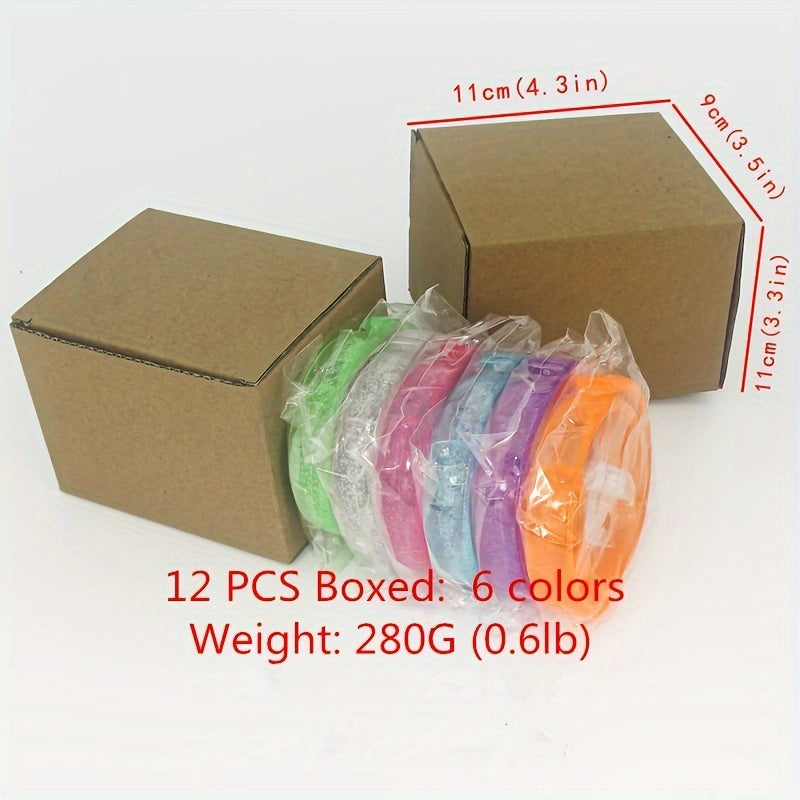 6/12Pcs, LED Flash Bracelet, Suitable for Concerts, Clubs, Parties, Carnivals, Birthdays, Party Accessories, Cool Items, Glow-In-The-Dark Party Supplies