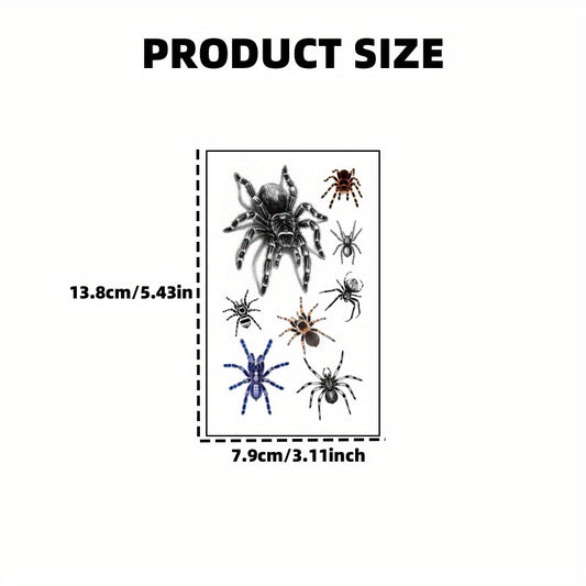 Unisex "High Definition Hyper Simulation Spider 7.62cm Temporary Tattoos - Waterproof & RealisticSimulation -Lasts 2-5 Days, Suitable for Halloween