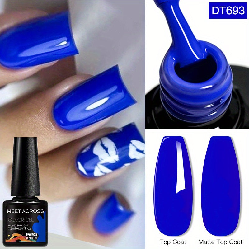 MEET ACROSS 14 Colors Fluorescent Neon Gel Nail Polish - Semi-Permanent Soak Off LED/ Curable, & Fragrance-Free Nail Art Manicure Varnish for Vibrant Glossy Finish, Highshine Nails, Professional Quality, Salon Professionals