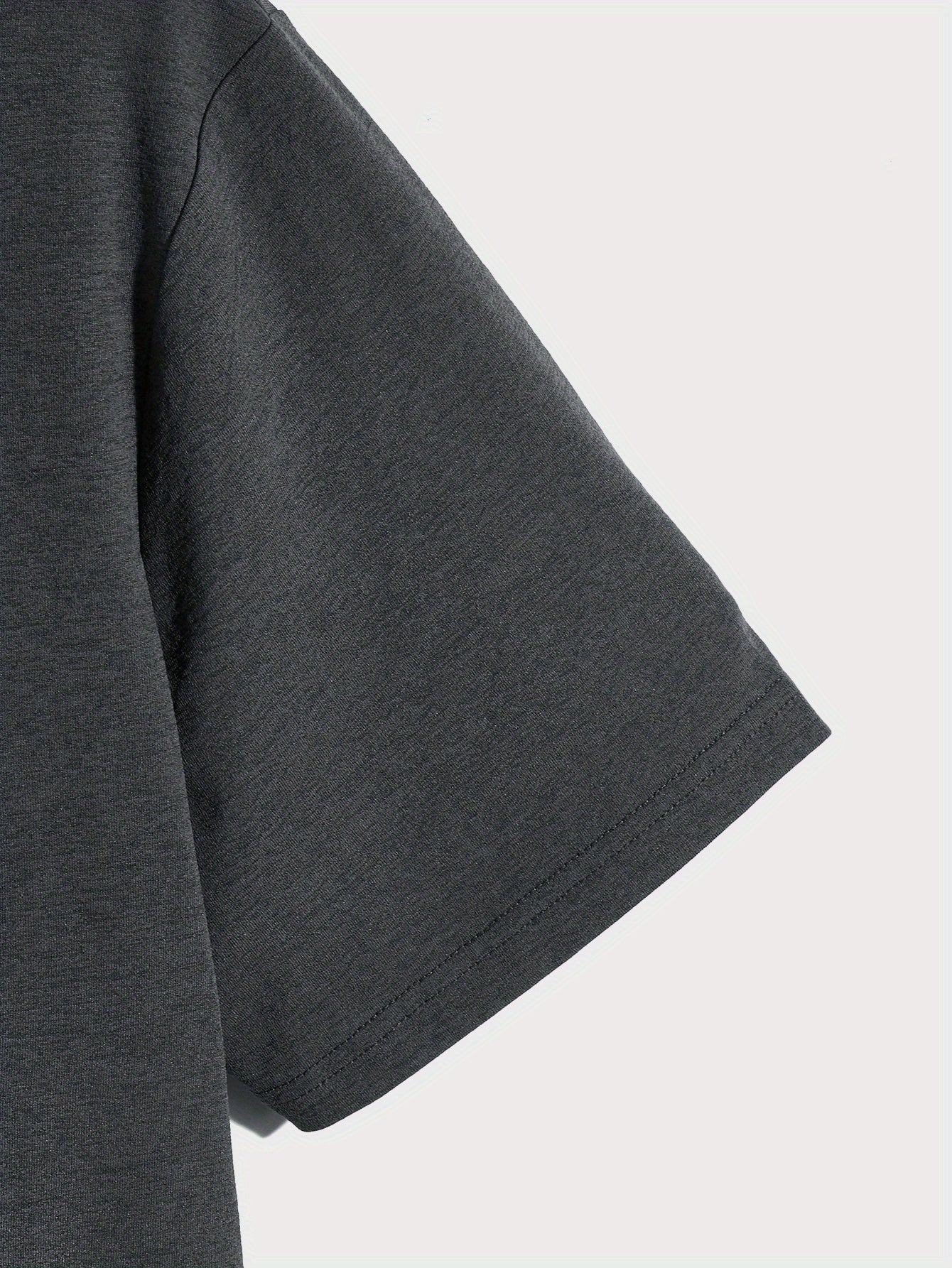 1pc Men'S Casual Crew Neck T-Shirt - Polyester Knit Fabric with Medium Stretch, Short Sleeve Print Top for Going Out, Summer Season - Regular Fit H Tee with "Drum & Bass" Slogan Design