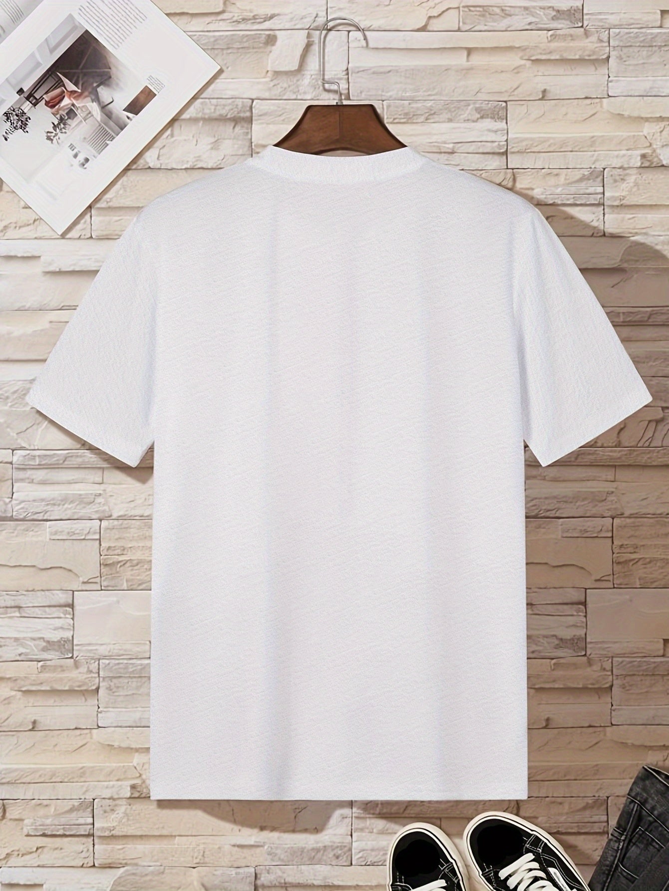 1pc Men'S Casual Crew Neck T-Shirt - Polyester Knit Fabric with Medium Stretch, Short Sleeve Print Top for Going Out, Summer Season - Regular Fit H Tee with "Drum & Bass" Slogan Design