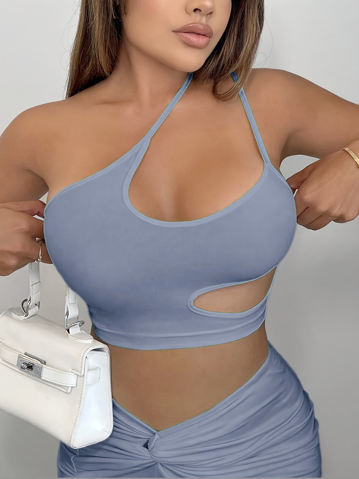 Women'S Sexy Neon Green One-Shoulder Cut-Out Crop Top - Stretchy Workout & Casual Wear, Perfect for Fitness, Parties, and Casual Attire, Fitness Apparel | Neon Green Top | Cutout Design, Gym Clothes