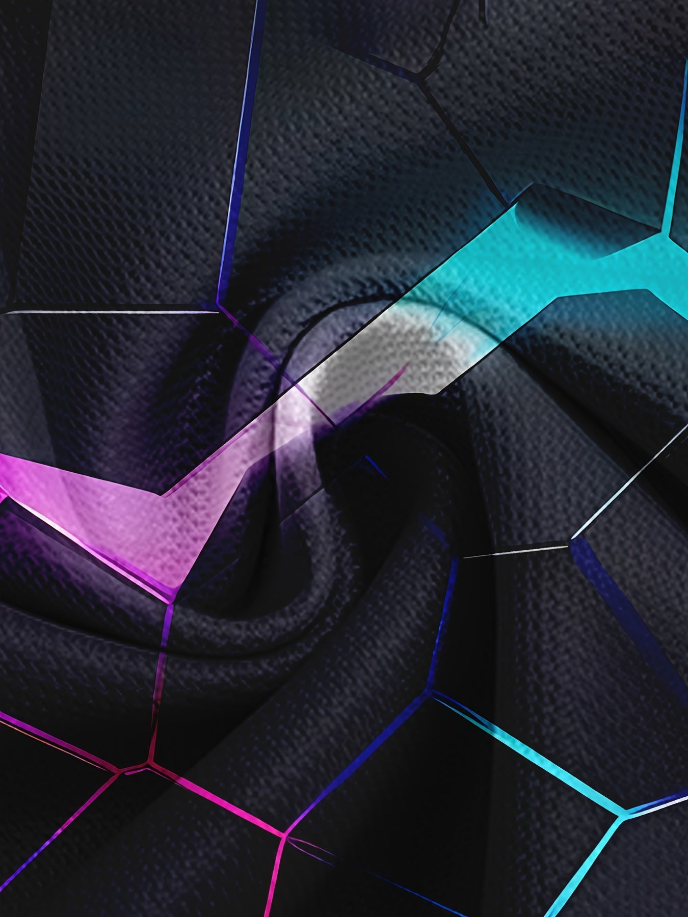 Men's Lightning Effect T-Shirt - Neon Blue & Pink Electric Graphic Tee, Lightweight Polyester Blend Crew Neck Shirt for Parties, Everyday & Themed Events - Machine Washable Retro Futuristic Top, Party Attire, Summer Clothing,