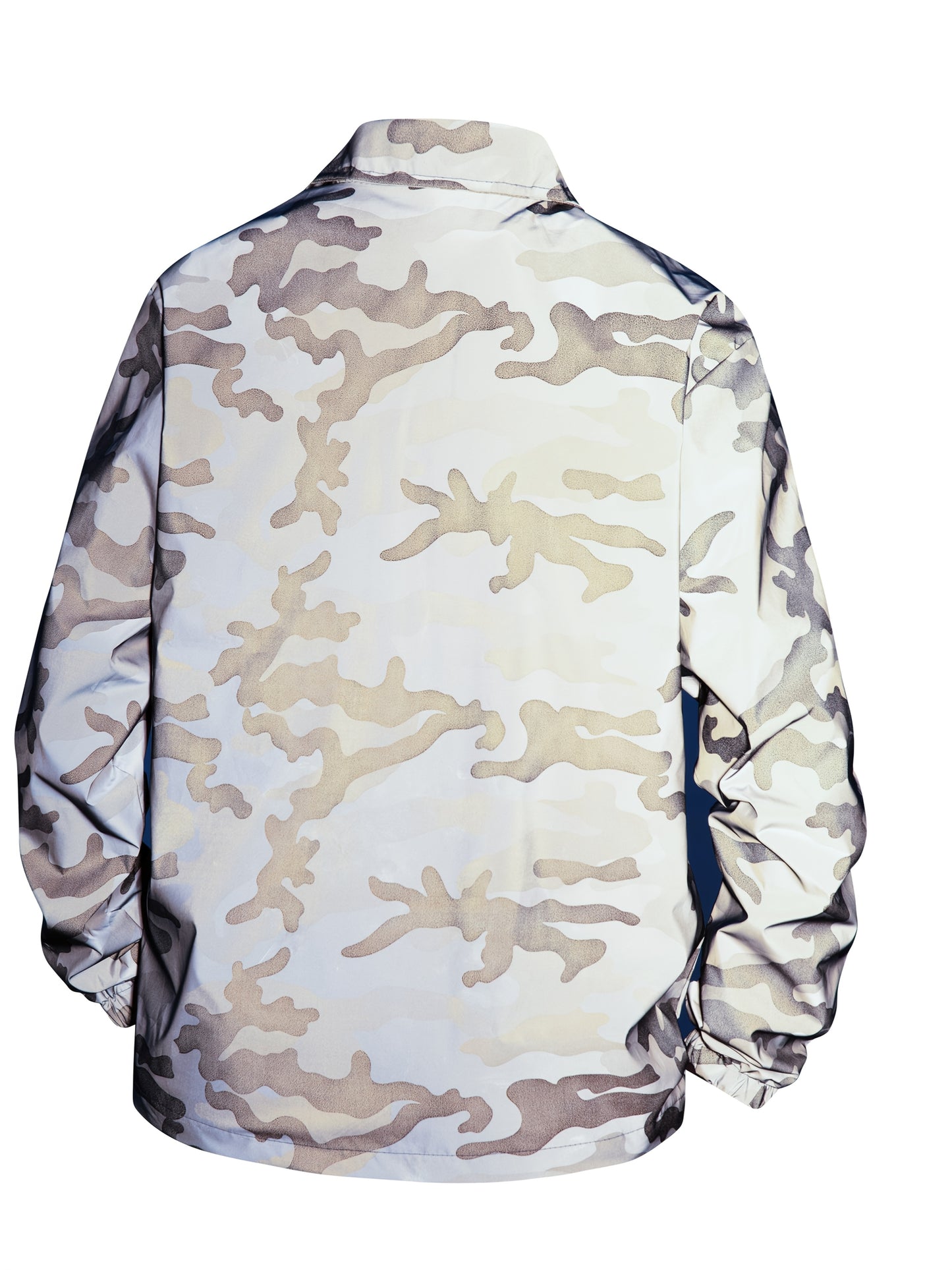 Men's Reflective Camo Soft Shell Jacket - Lightweight Polyester, Zip-Up Design with Flap Pockets, Gray Camouflage Pattern for Outdoor Activities, Running, Training, Hiking & Cycling - Perfect for Casual Wear