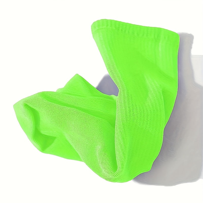 10 Pairs NCDATE Unisex Breathable Sweat-Absorbent Crew Socks - Soft, Comfortable Mid-Calf Socks in Bright Neon Green, Ribbed Texture for All-Day Wear, Fluffy Socks, Casual Sock, Minimalist Sock, Moisturewicking Sock