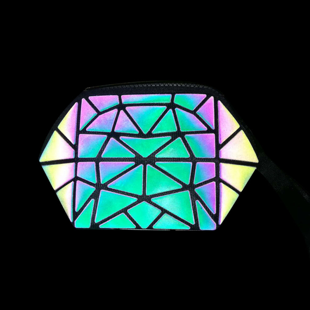 3pc Glow Radium Holographic Reflective Makeup Bag Se