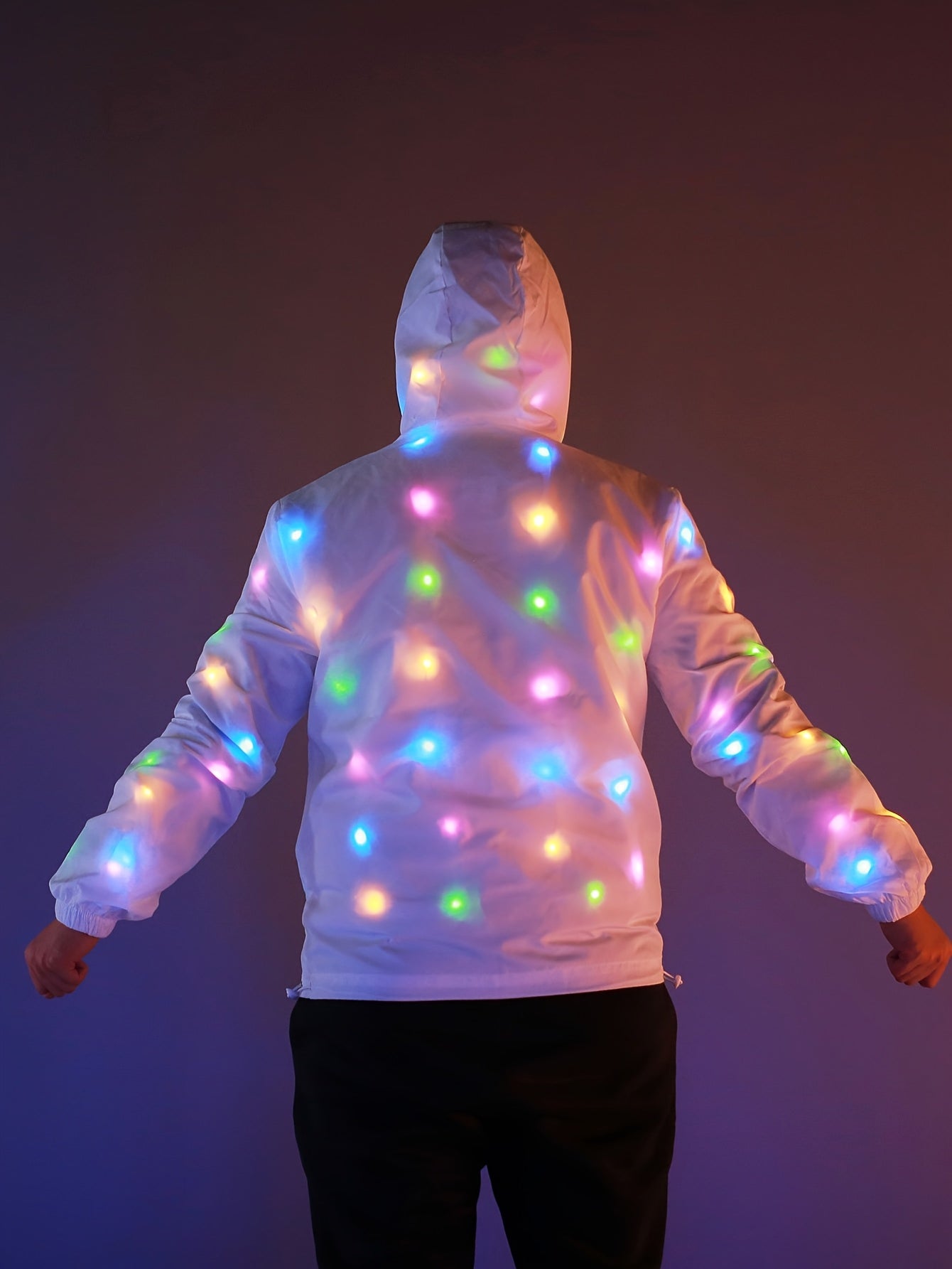 Colorful Glowing Clothing, a Stunning White Jacket, Party Hoodies, And Cool Club Outfits.