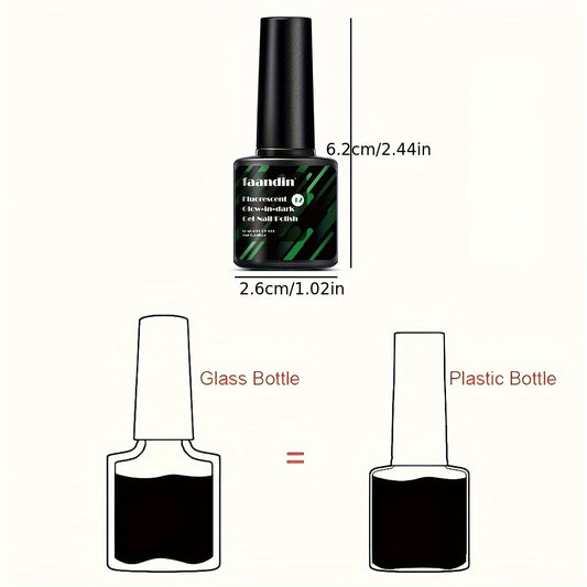 Faandin 7ml, trendy and colorful glow-in-the-dark gel nail polish, essential for parties, nightclubs, Halloween, durable, fade-resistant, easy-to-apply removable fluorescent nail glue, wholesale manicure supplies for salons