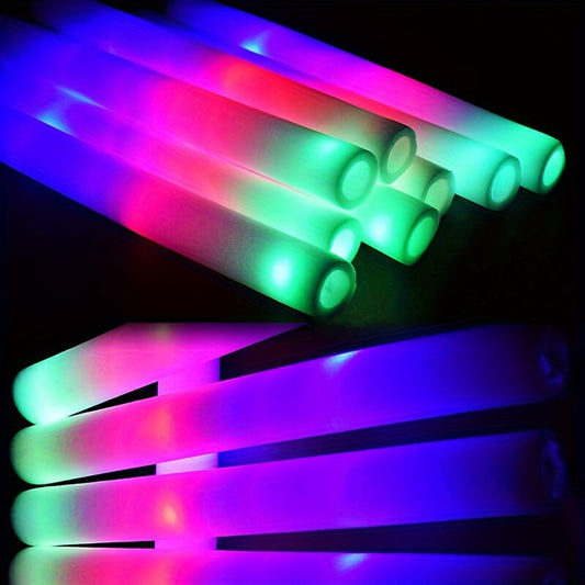 42 LED Foam Glow Sticks - Multi-Color Flashing & Color-Changing Light-Up Batons