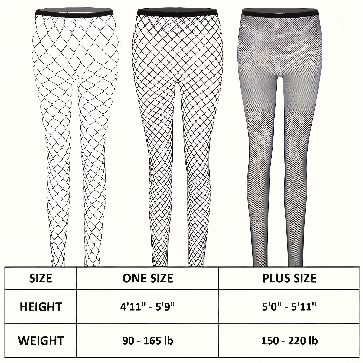 3 Pairs of Black Mesh Fishnet Tights with High Waist and Elasticity for Women, Perfect for Role Play, Hand Wash Only, Knit Fabric, Polyamide and Elastane Composition, Solid Color Theme, 118 g/m² Fabric Weight