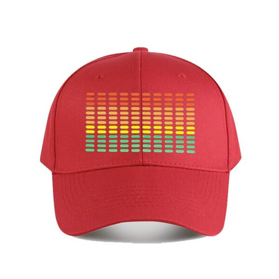 Sound Activated LED Music Equalizer Hat - RGB Lighting (Red/Green/Blue/Purple), Adjustable Snapback Baseball Cap, Breathable Polyester Nightclub & Festival Headgear for DJs, Concerts, Parties - Unisex Clubbing Cap, Music Acce