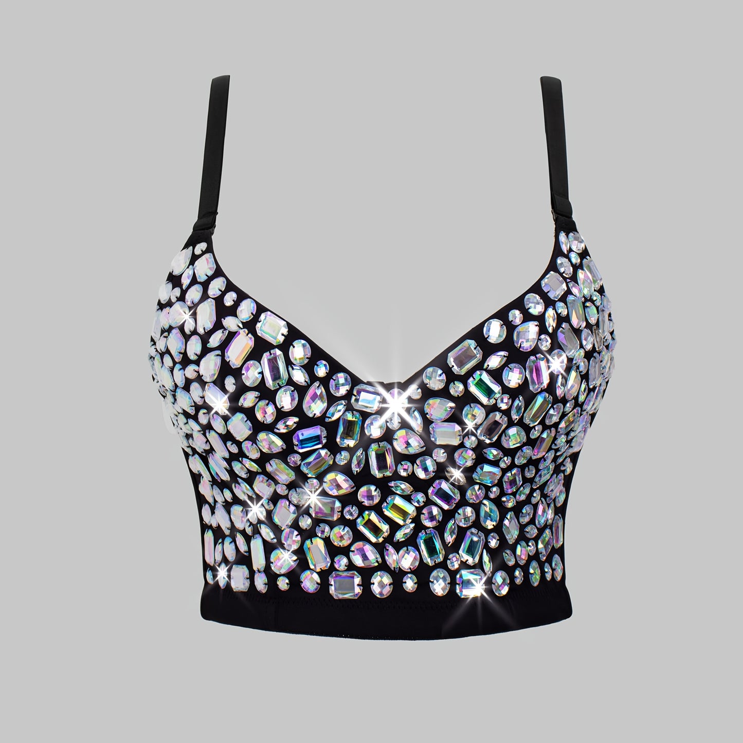 Sexy Backless Crop Tube Top with Multicolor Acrylic Sequins - Stretchy Spaghetti Strap Shirt for Women, Japanese Korean Fashion Style All-Season Versatile Wear, Evening Wear, Elegant Design, Elegant Craftsmanship, Party Outfi