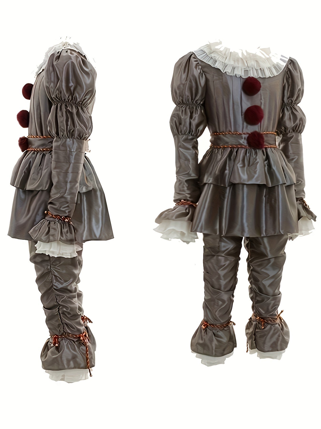 Scary Clown Halloween Costume Cosplay Party Outfit Full Set Adults