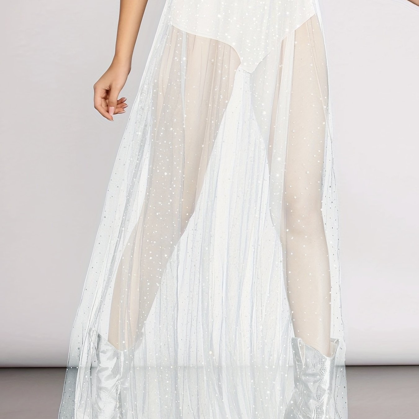 Sexy Sheer Mesh Polka Dot A-Line Skirt with Side Slit & Tassel Details - Youthful Nightclub & Party Skirt for Women, Spring Summer Fall Fashion, Clubbing Attire | Highwaisted Design | Formfitting Silhouette
