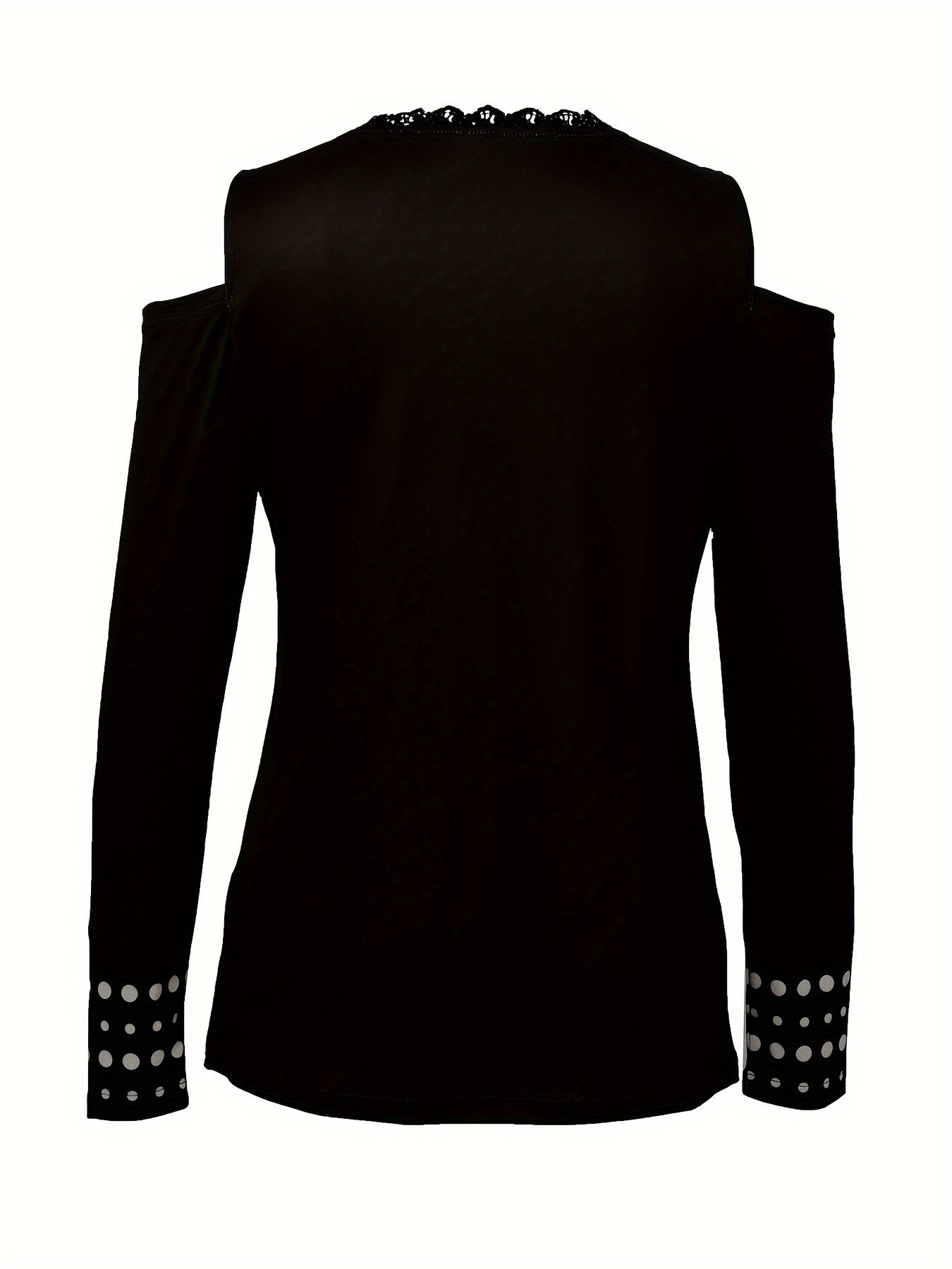 Vintage Skull Print Cold Shoulder T-Shirt - Trendy Long Sleeve Design with Cozy Fit, Distressed Retro Look, and Bold Graphic Print - Perfect for Spring & Fall, Womens Fashion Clothing