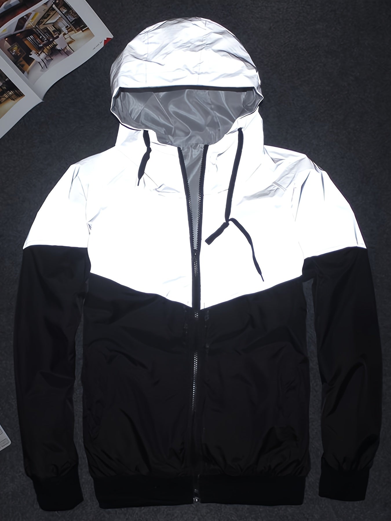 Durable Build, Men's Reflective Color Block Hooded Jacket