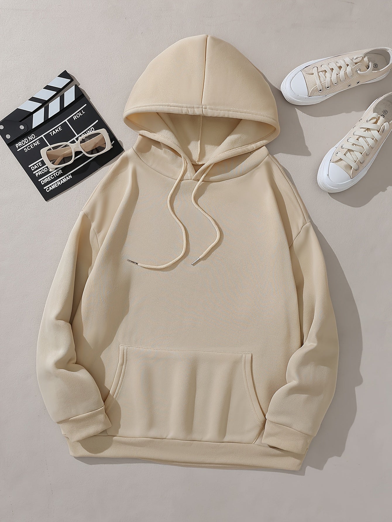 Plus Size, Women's Plus Size "EAT SLEEP RAVE REPEAT" Graphic Hoodie - Music Festival Print with Colorful Lights & DJ Design, Cozy Drawstring Hooded Sweatshirt for Winter & Autumn, Machine Washable Casual Pullover