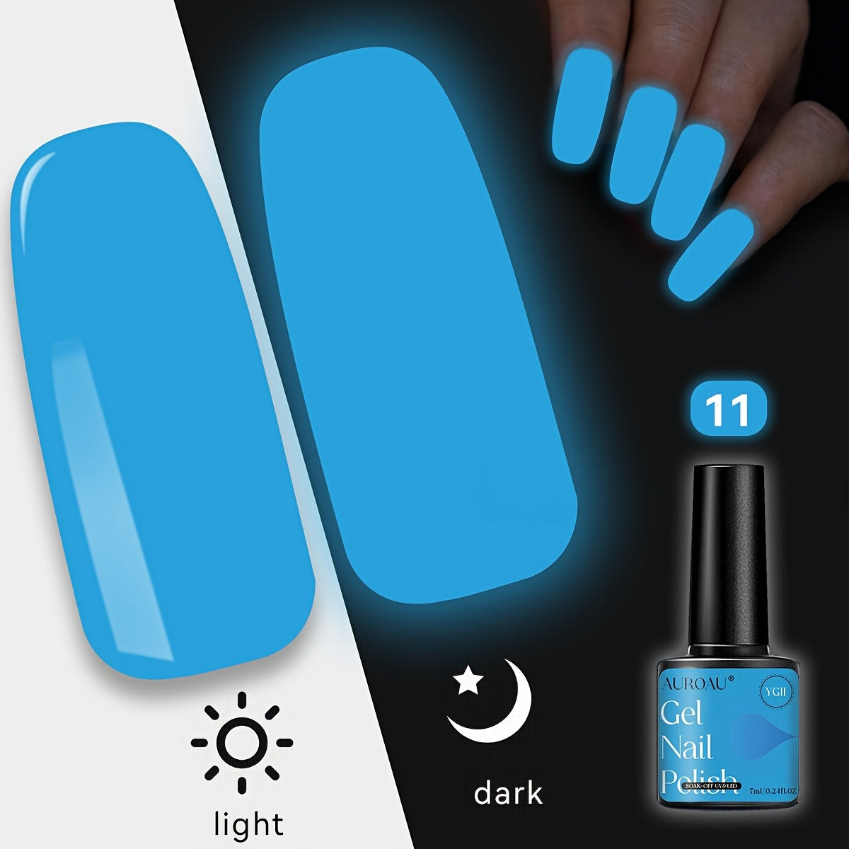 1pc Auroau Gel Nail Polish, Luminous Long-Lasting Nail Gel, Vibrant Color Palette, Non-Toxic, Fast-Drying, High Saturation, Easy to Apply, with Alcohol-Free Formula, for Parties, Dates, Clubbing, Ideal Gift for Christmas & Ne