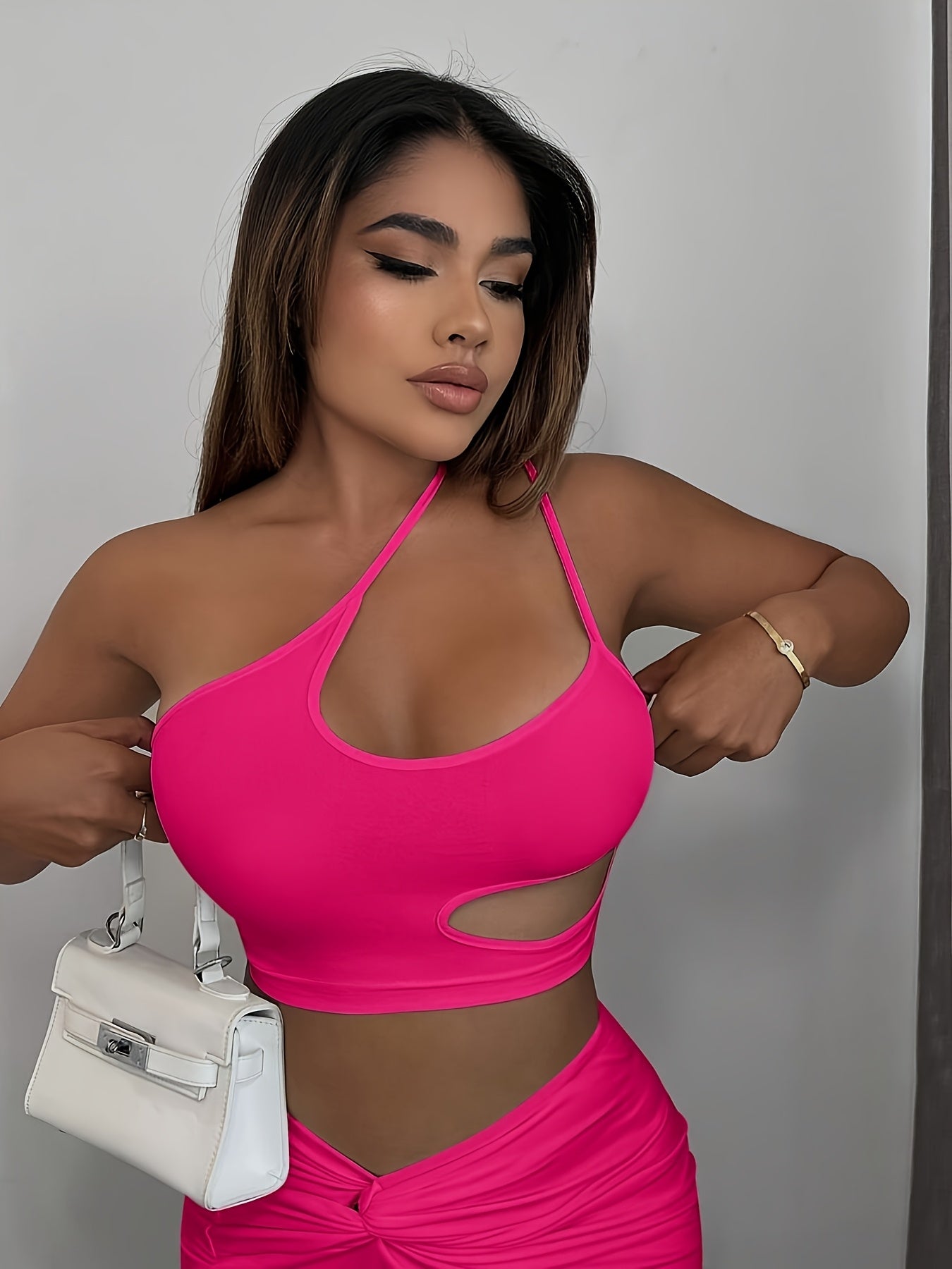Women'S Sexy Neon Green One-Shoulder Cut-Out Crop Top - Stretchy Workout & Casual Wear, Perfect for Fitness, Parties, and Casual Attire, Fitness Apparel | Neon Green Top | Cutout Design, Gym Clothes