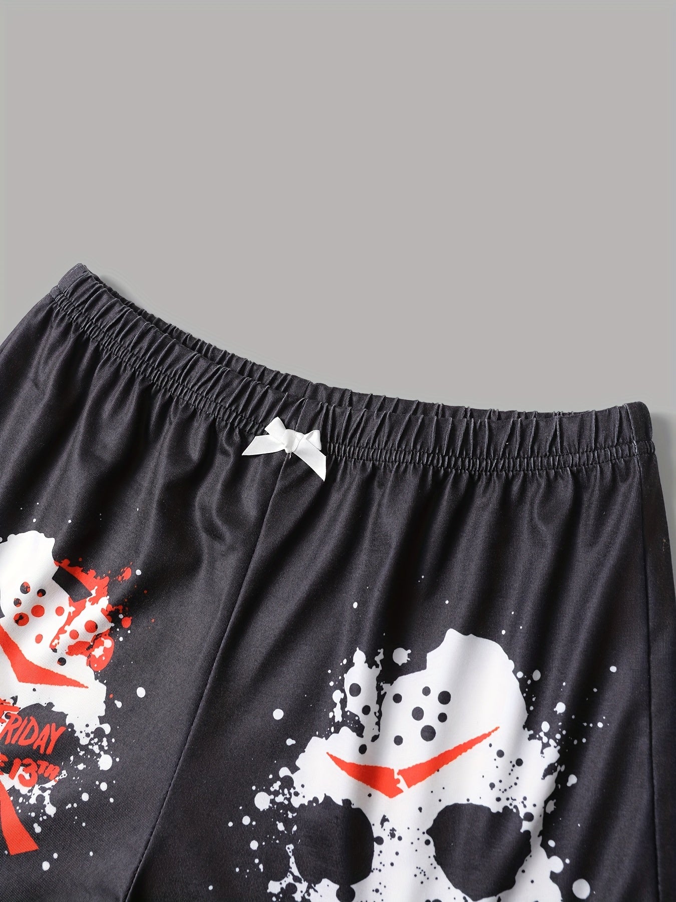 Women's Black and White Thong Shorts