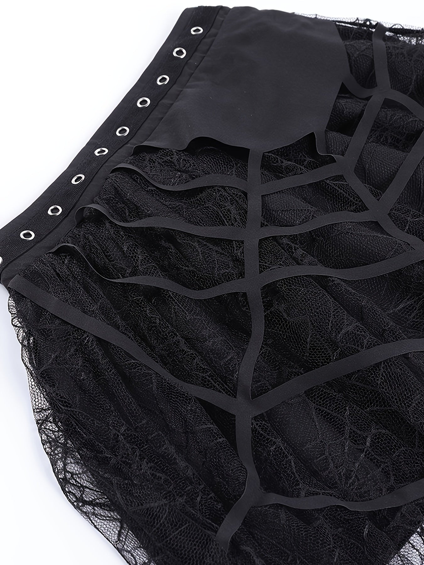 Women's Gothic Punk Gothic Dress with Lace & Layered Hem - A-Line Fitted Short Skirt with Asymmetrical Train, Solid Black Outfit for Concerts, Themed Parties & Casual Attire - Hand Washable All-Season Alternative Fashion Stat