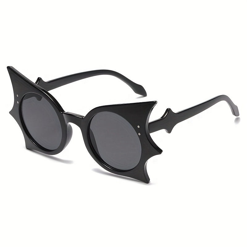 1pc/2pcs Y2K Vampire Bat-Shaped Fashion Glasses - Gothic Leopard Print & Solid Black Frames with Transparent Lenses, Lightweight Plastic Frames for Halloween Costume Parties, Teens Fashion Accessories, Bold Statement Pieces,
