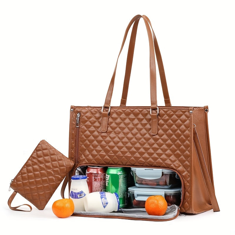 Large Capacity 2-in-1 Convertible Tote & Crossbody Bag with Detachable Shoulder Strap