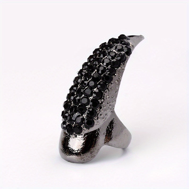 5pcs, Eagle Claw Ring, Punk Style Cat Claw Ring, Gothic False Nails, Armor Effect Finger Joints Curved Sharp Claws, Suitable for Role-Playing Parties, Unisex Halloween Gifts, Exaggerated Long Nails, Personalized Fashion Style