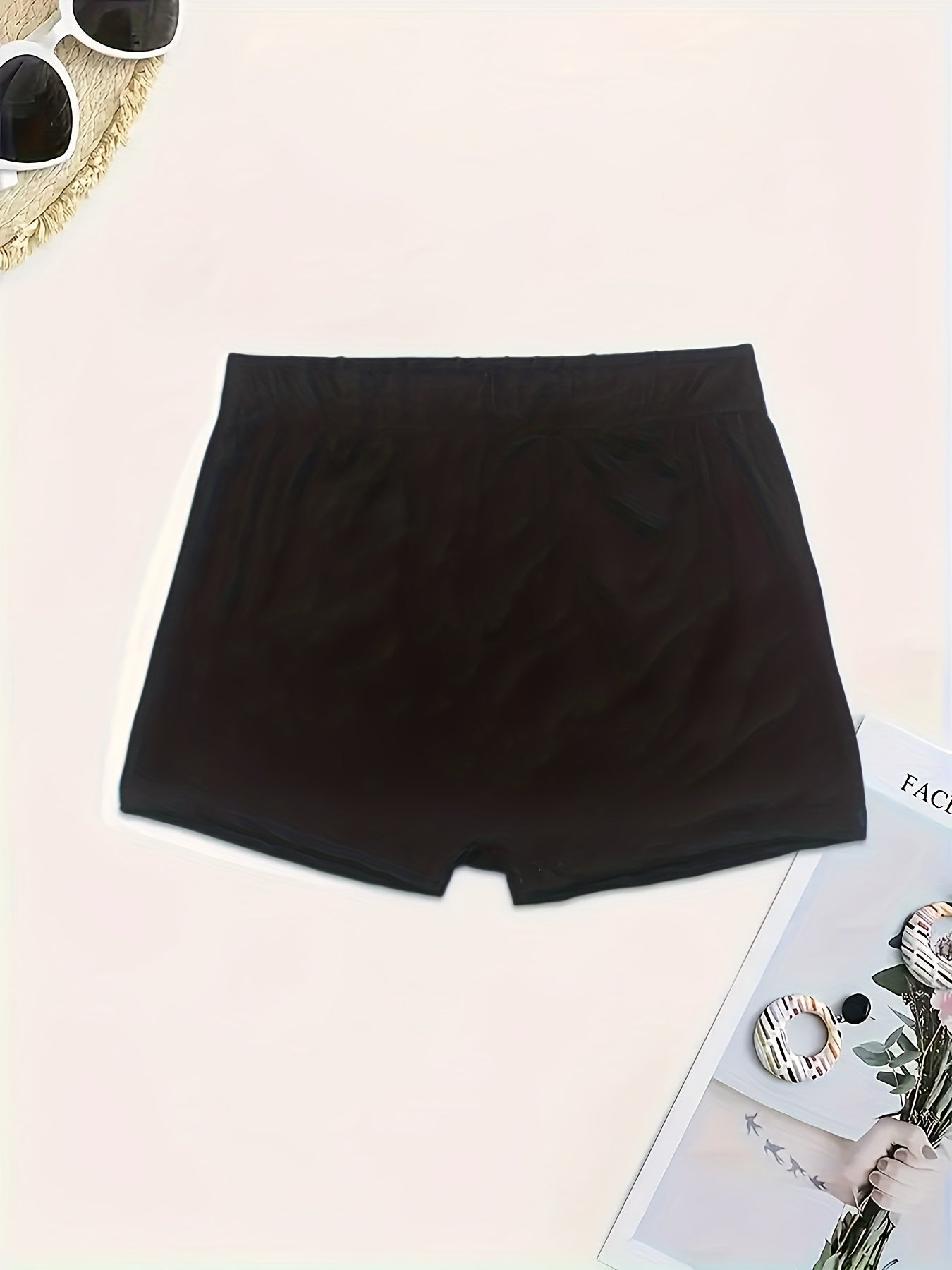 Skeleton Finger Print Skinny Shorts, Casual Shorts For Spring & Summer, Women's Clothing