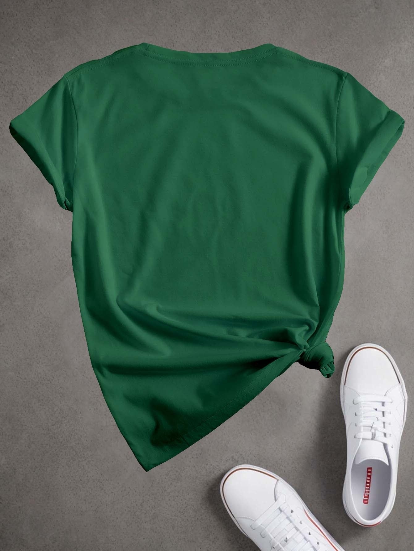 Women'S "Techno Lover" Graphic T-Shirt - Green Casual Crew Neck Tee with Headphones Design, Short Sleeve for Spring & Summer, Casual Attire|Playful Print|Comfortable Fit, Techno Tshirt