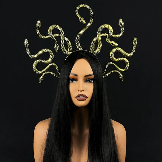 Medusa Large Headband - Handmade with Imperfections, Sexy Party Accessory for Costume Parties, Halloween, Carnival/Masquerade Balls, and Women's Dress-Up Events, Halloween Headpiece, Unique Charm, Mysterious Style, Artistic H