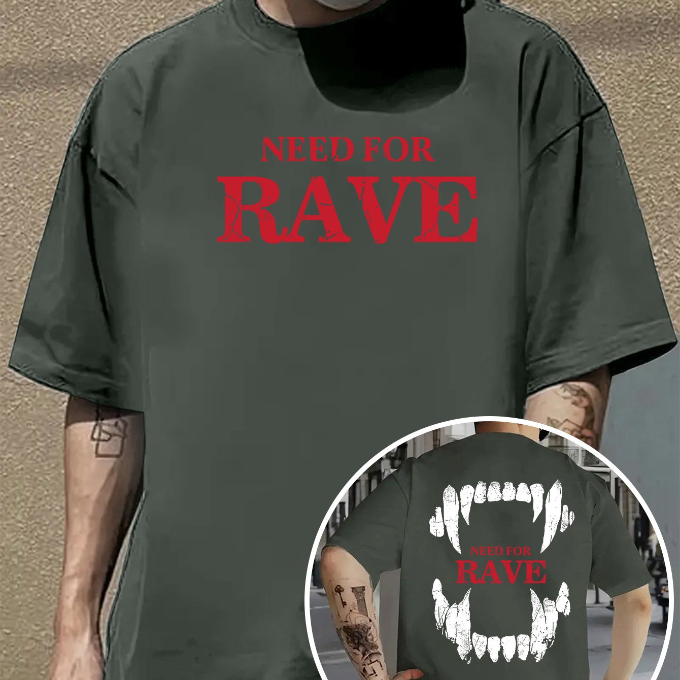 Men's Casual Graphic T-Shirt - "NEED for RAVE" Print, Light Purple, Loose Fit, Breathable Fabric, Street Style Short Sleeve Tee for Summer, Festive Clothing | Bold Print Shirt | Comfortable Wear