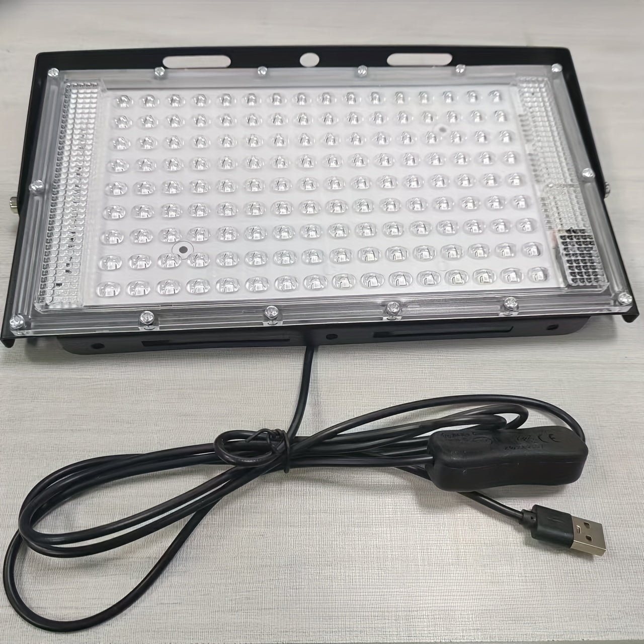 USB Powered Black Light with 50/96/144 LEDs, Metal UV Floodlight for Luminous Parties, Halloween/Christmas, Body & Fluorescent Painting, Birthday & Neon Events, Switch Control, No Battery Required, Night Light Rechargeable