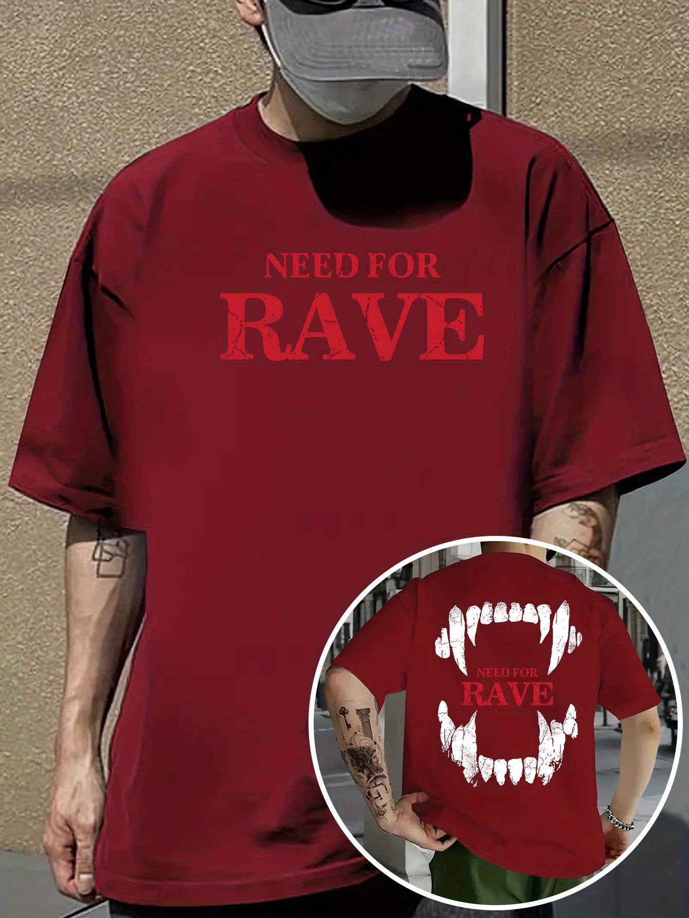 Men's Casual Graphic T-Shirt - "NEED for RAVE" Print, Light Purple, Loose Fit, Breathable Fabric, Street Style Short Sleeve Tee for Summer, Festive Clothing | Bold Print Shirt | Comfortable Wear