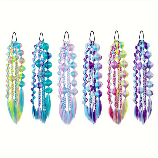 Mixed Color Handcrafted Bubble Twist Braids - Versatile Vacation Style Hair Extensions for Women, All Hair Types