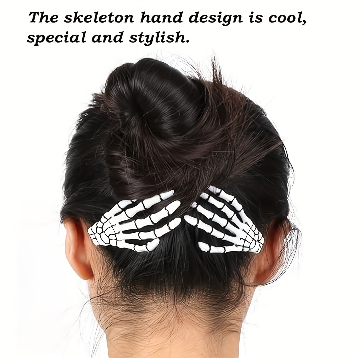 8pcs Skull Hair Clips - Colorful Skeleton Claw Clips, Punk Rock Horror Style Hair Accessories, Halloween Party Gift, Fun Hairstyle Add-Ons
