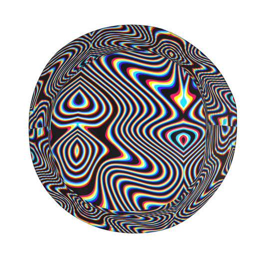 1pc Vibrant Psychedelic Newspaper Print Bucket Hat - Lightweight, Durable Polyester-Spandex Blend, Fashionable Sun Protection for Outdoor Parties, Beaches & Festivals, Casual Style Fishing Hat