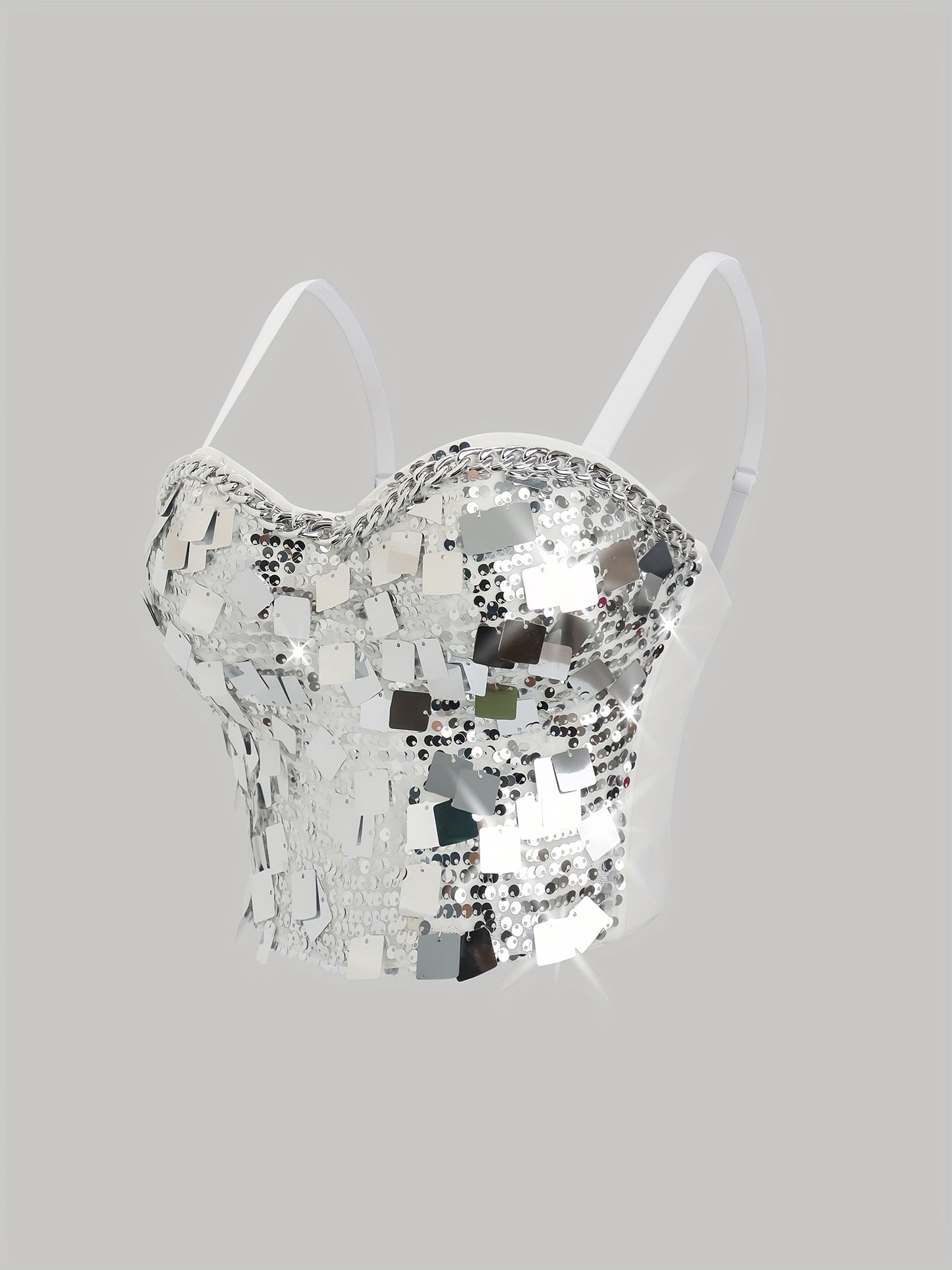 Women'S Backless Sequin Corset Top