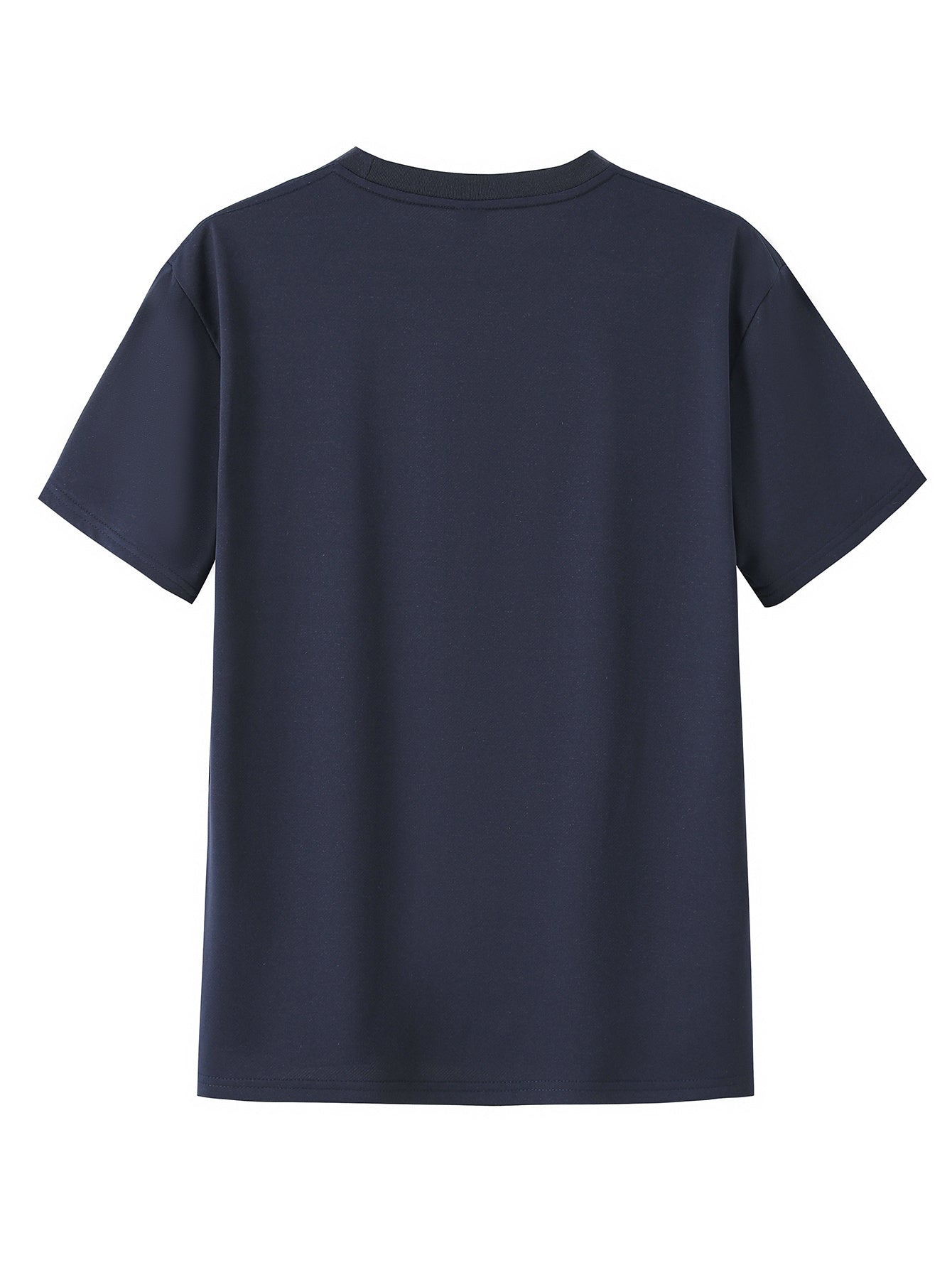 Men's Casual Summer T-Shirt - Soft Breathable Fabric with Bold "Techno" Letter Print & Orange Accent, Ribbed Collar, Regular Fit for Casual Attire, Summer T Shirts, Classic Round Neckline, Comfortable Tee Construction