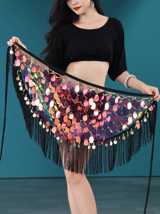 Glitter Sequins Belly Dance Hip Scarf