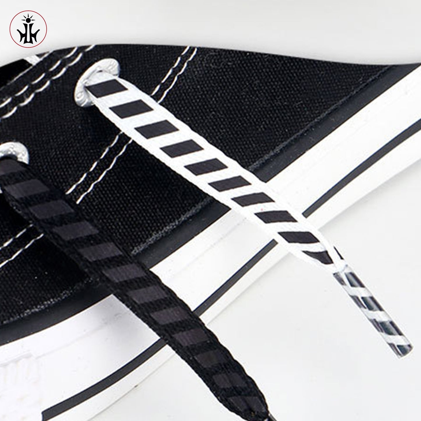 1 Pair Reflective Striped Flat Laces