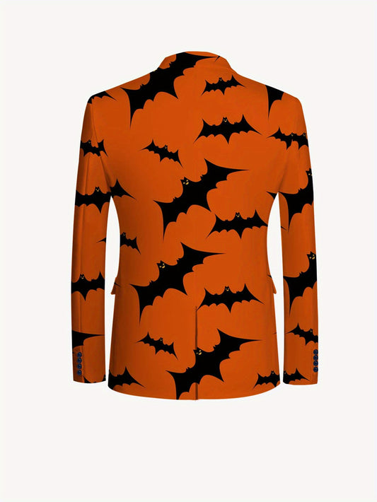 Men's Halloween Bat Suit, Casual High-end Iron-free Label Code Suit and Trousers