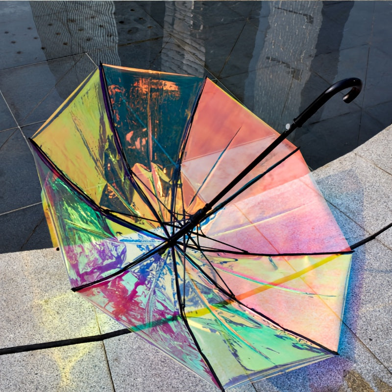 Colorful Reflective Long-Handle Umbrella